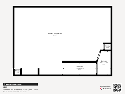 Floor plan for 2 beds, 1.5 baths, 1250 sqft